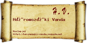 Háromszéki Vanda névjegykártya